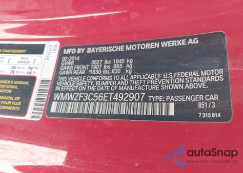 2014 Mini Cooper Clubman z USA, uszkodzony, nr VIN WMWZF3C56ET492907